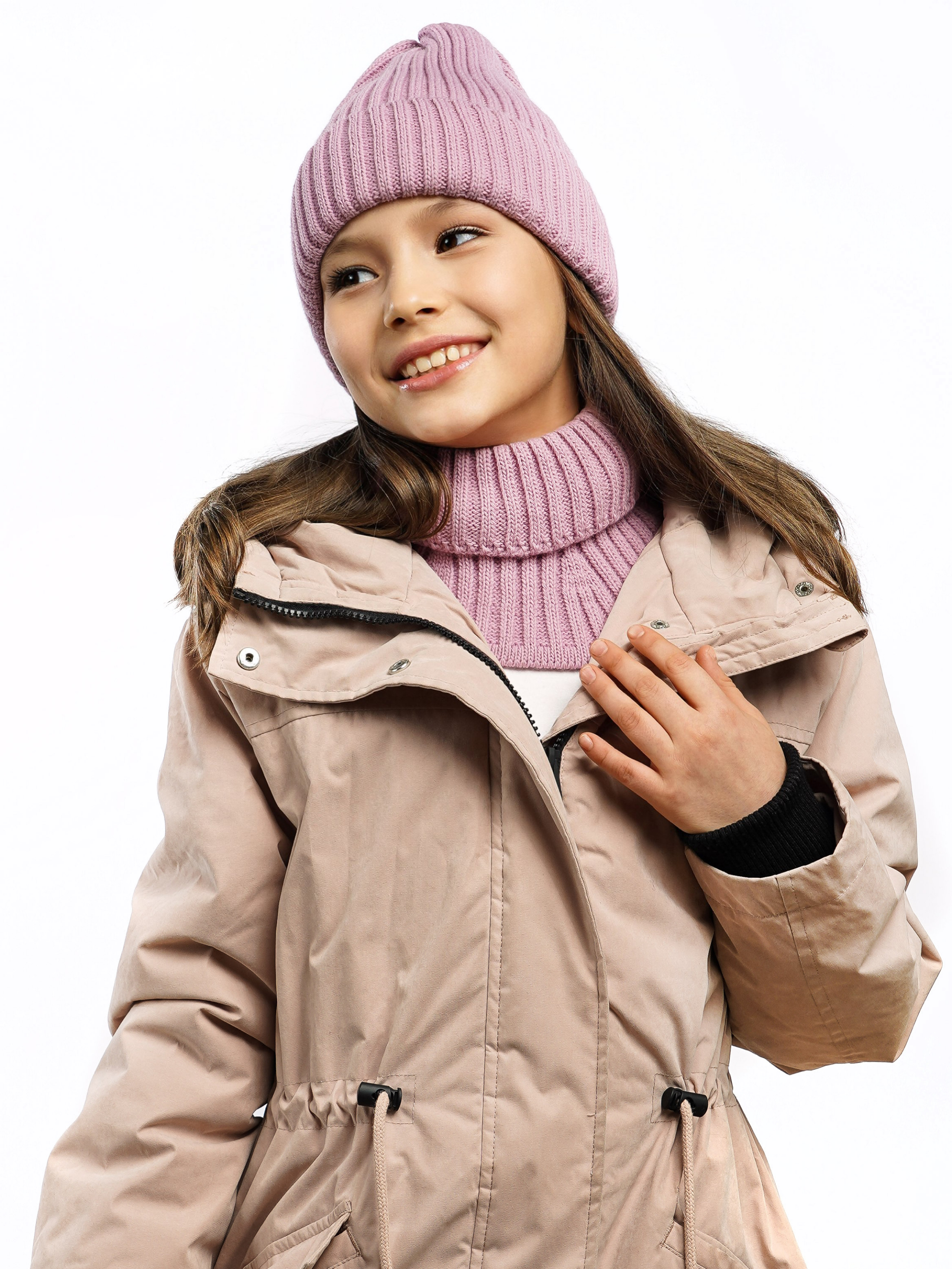 Шапка и снуд ПриКиндер U-W_233979 Цвет: Пудра - фото 9