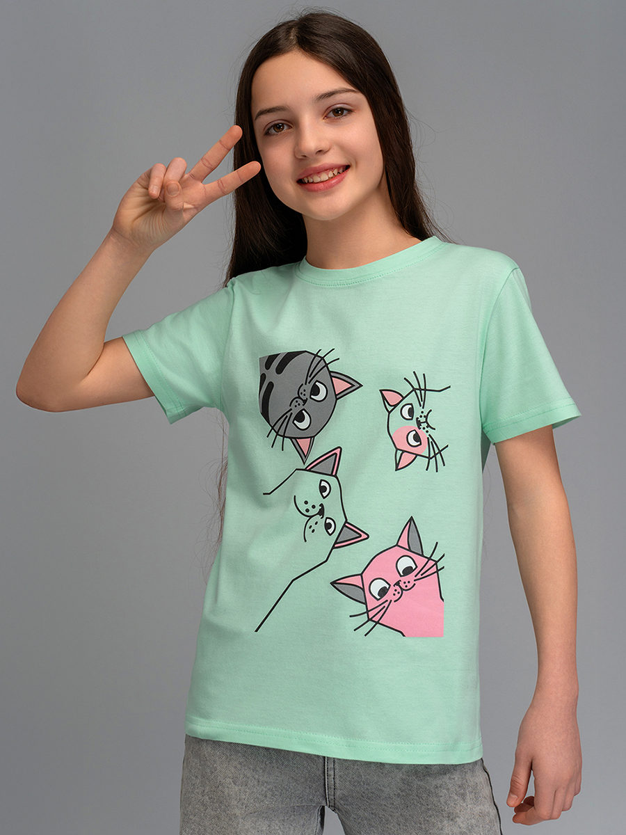 Футболка HappyFox HF66031Dкотики.ментоловый - фото 7