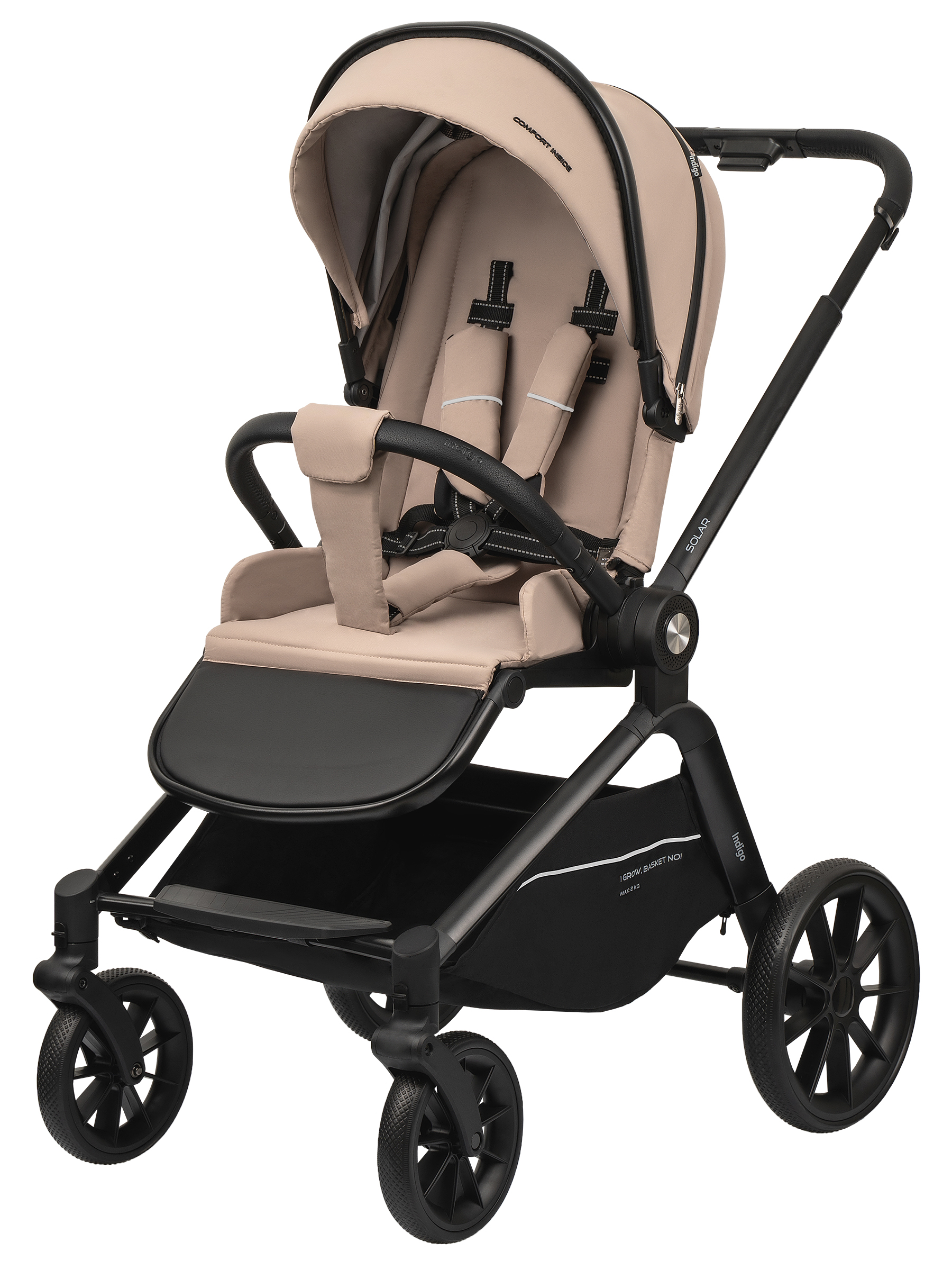 Коляска 3в1 Indigo Solar бежевый - фото 9