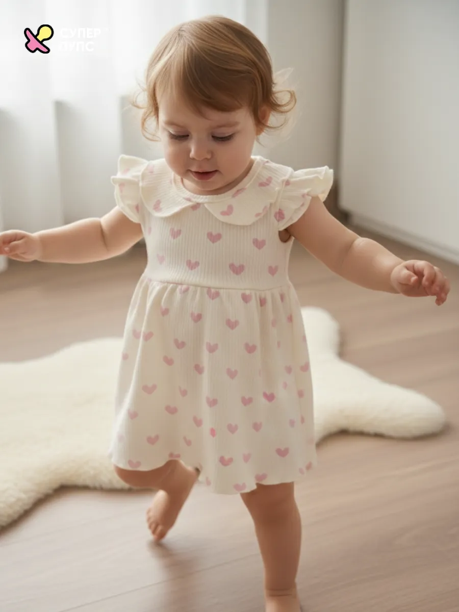 Боди-платье Супер Пупс бд/платье/2крыл/розовыесердца - фото 14