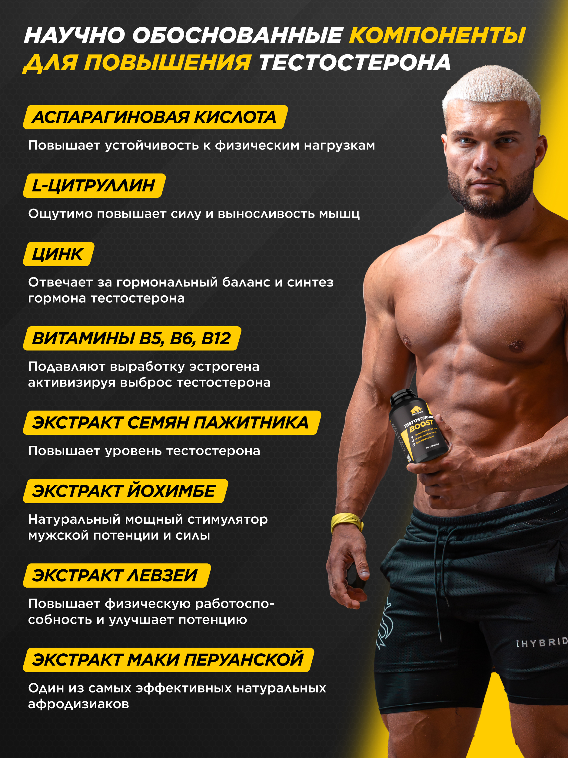 Комплекс для повышения тестостерона Prime Kraft 90 капсул - фото 9