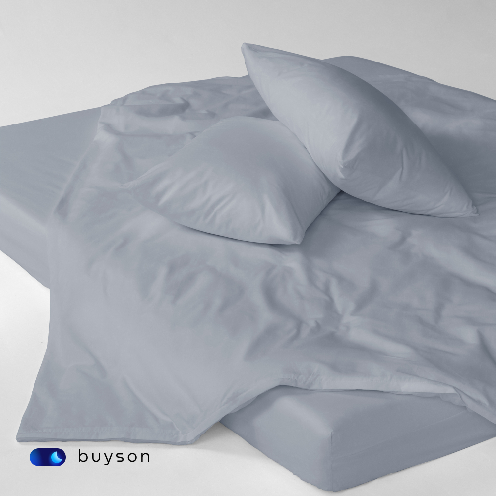 Пододеяльник buyson BuyLive 200x200 см хлопковый сатин цвет пепел - фото 9