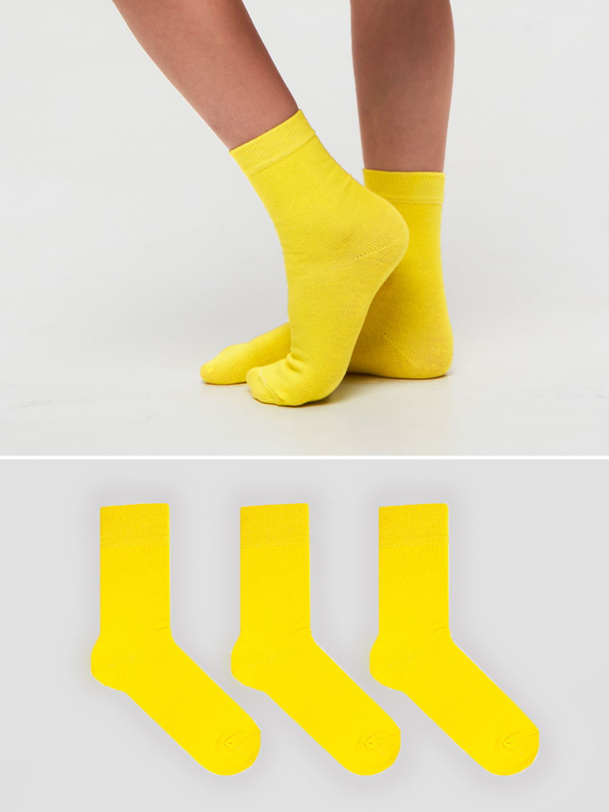 Носки 3 пары Babushka D3желтый - фото 1