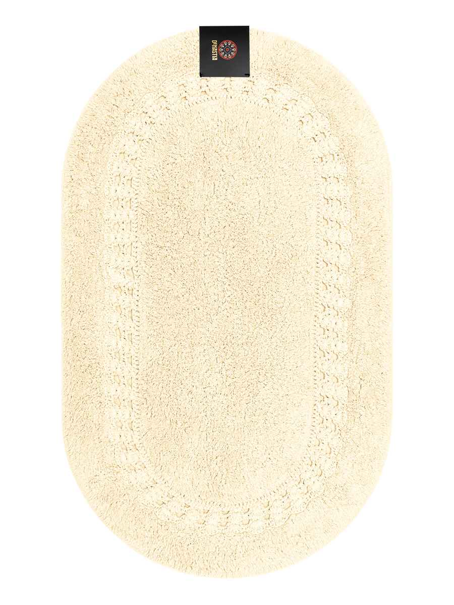 Коврик для ванной DeNASTIA 60x100 хлопок молочный M111289 - фото 3