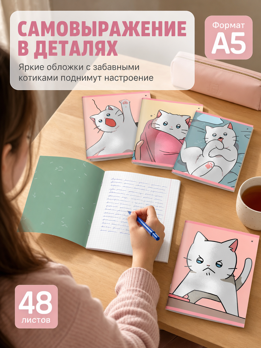 Общая тетрадь Lorex Stationery клетка 48 лист. 5 шт. - фото 2