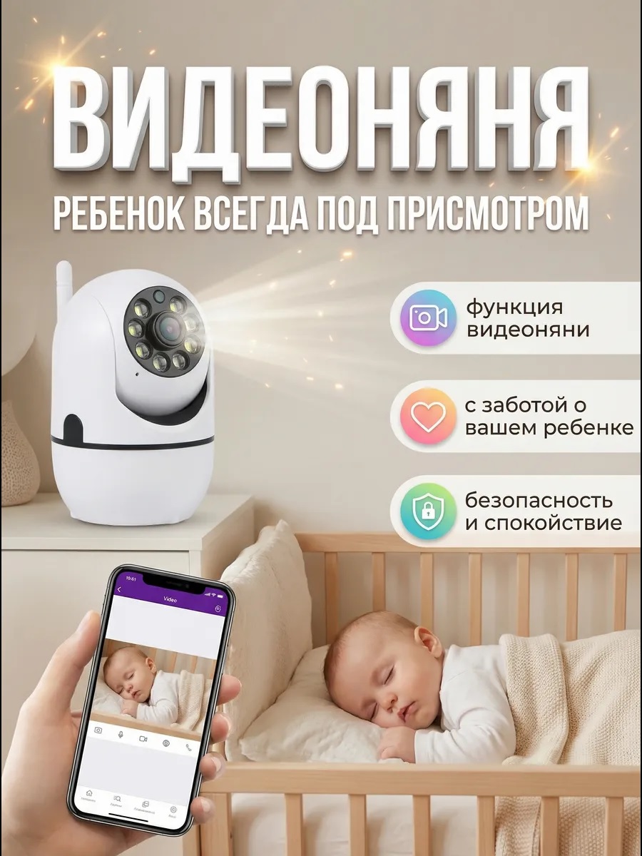 Видеоняня ТОТОША Видеоняня беспроводная 360° - фото 2