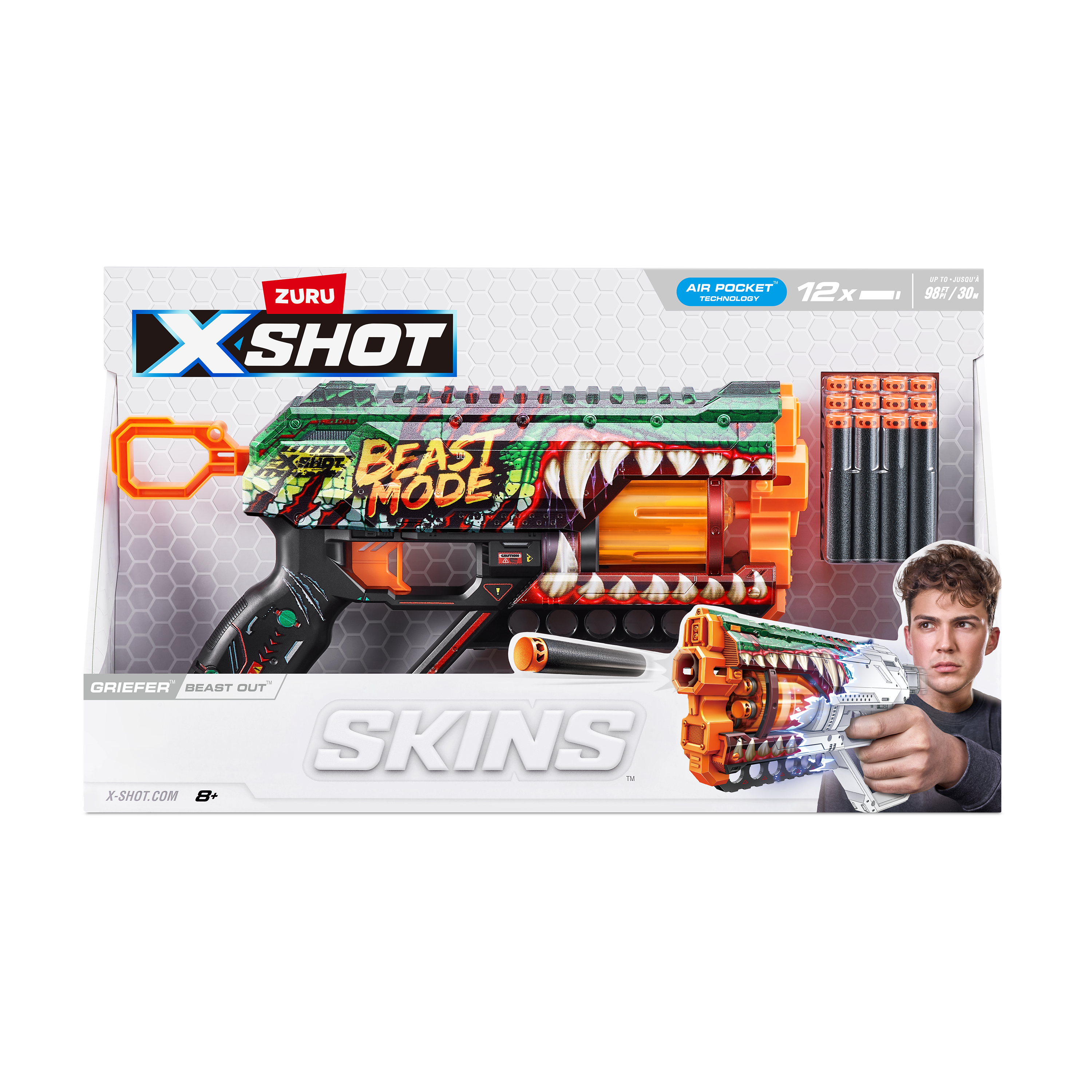 Бластер Zuru XSHOT  Skins Грифер Монстр - фото 10