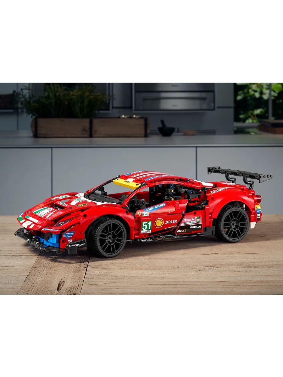 Конструктор LEGO Technic Ferrari 488 GTE AF Corse #51 1677 дет. - фото 9