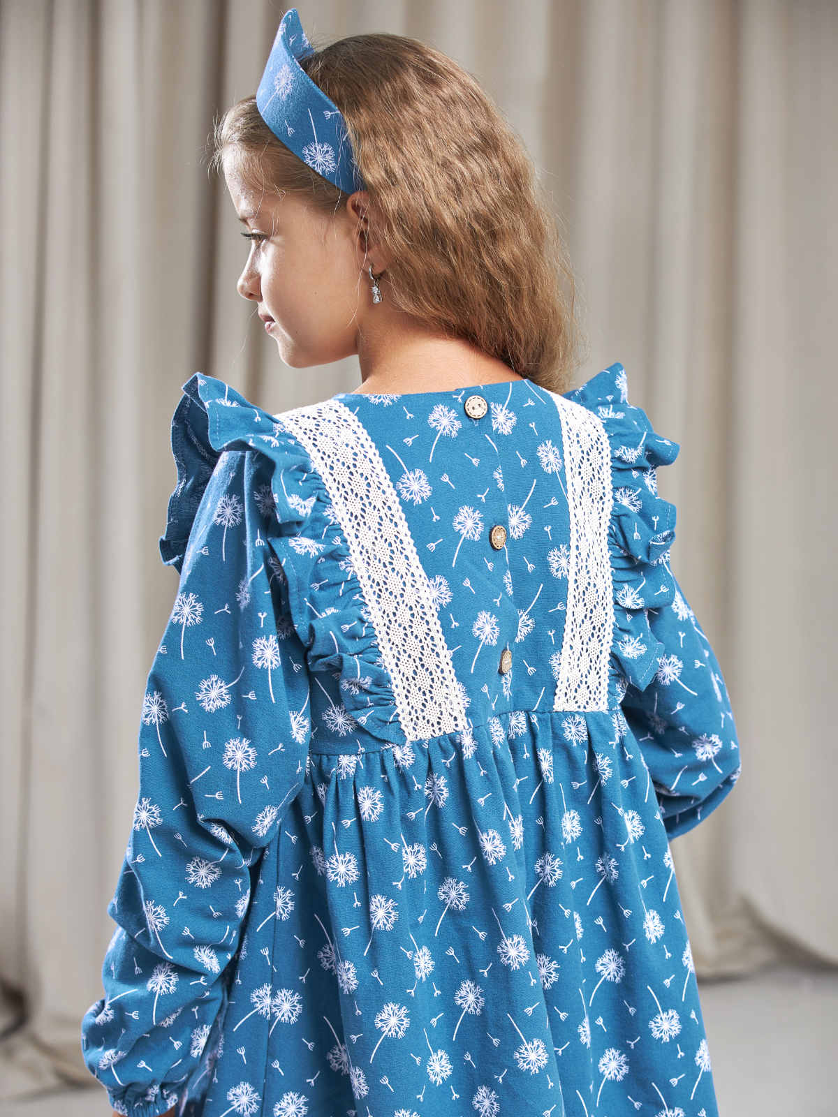 Платье MOUN платье_фланель/кружево_одуван.голуб - фото 10