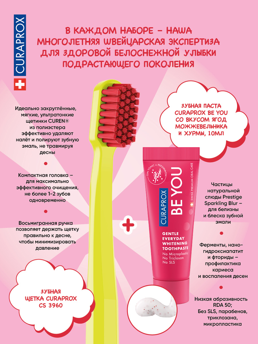 Зубная паста, зубная щетка Curaprox с фтором - фото 2