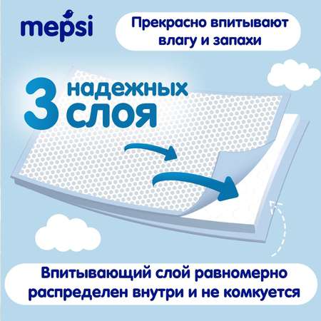 Пелёнки одноразовые Mepsi 60х60 см 10 шт.