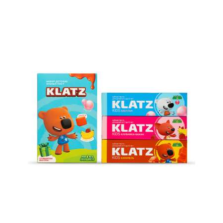 Зубная паста KLATZ Набор Бабл Гам, Карамель, Клубника-банан