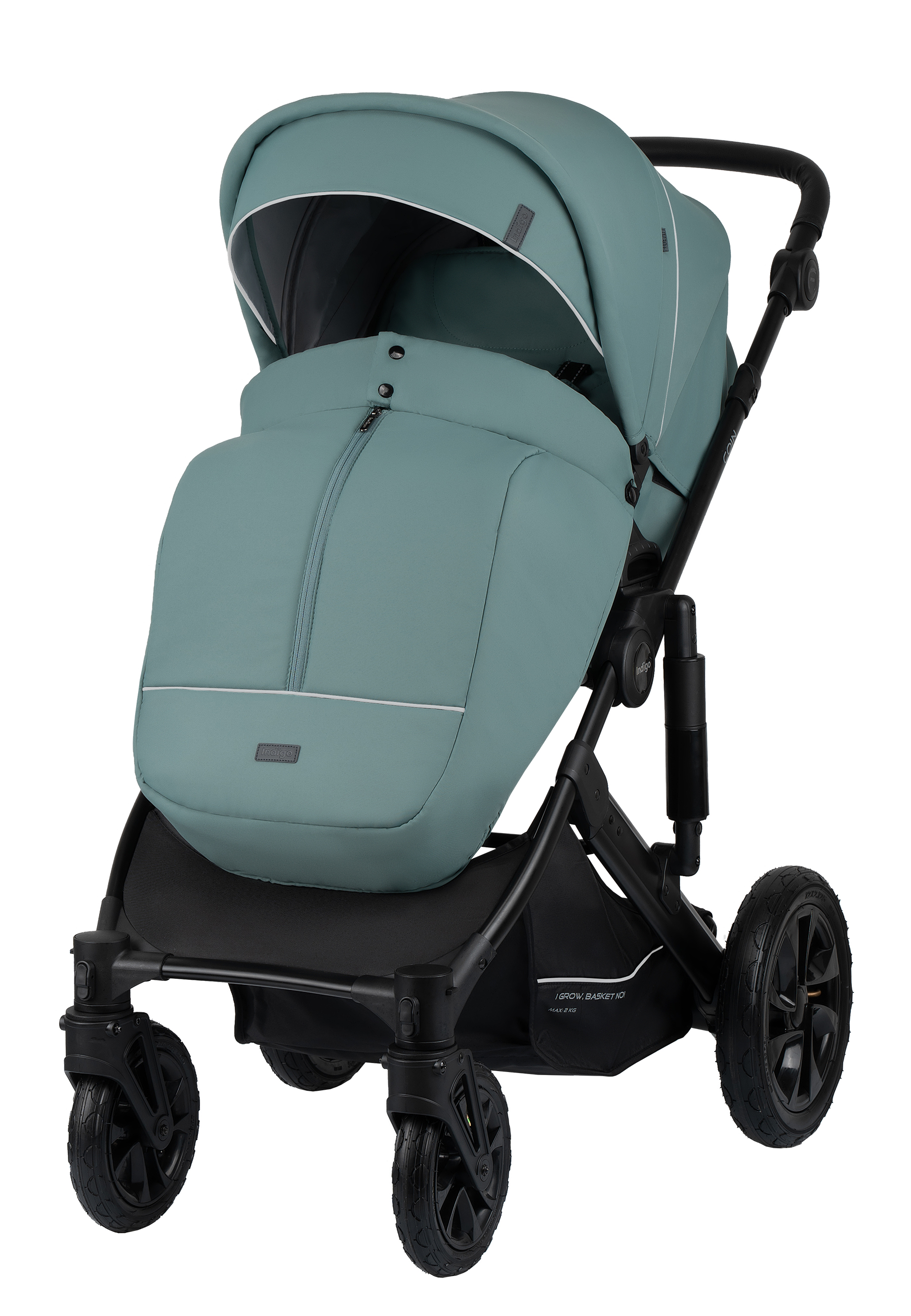 Коляска 3в1 Indigo Coin зеленый - фото 4