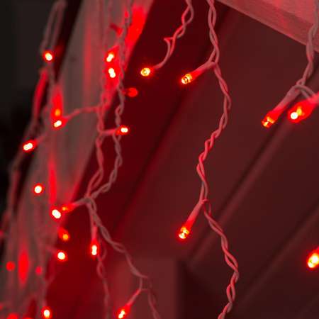 Гирлянда Luazon «Бахрома» ip44 умс белая нить 160 led свечение красное 220 в