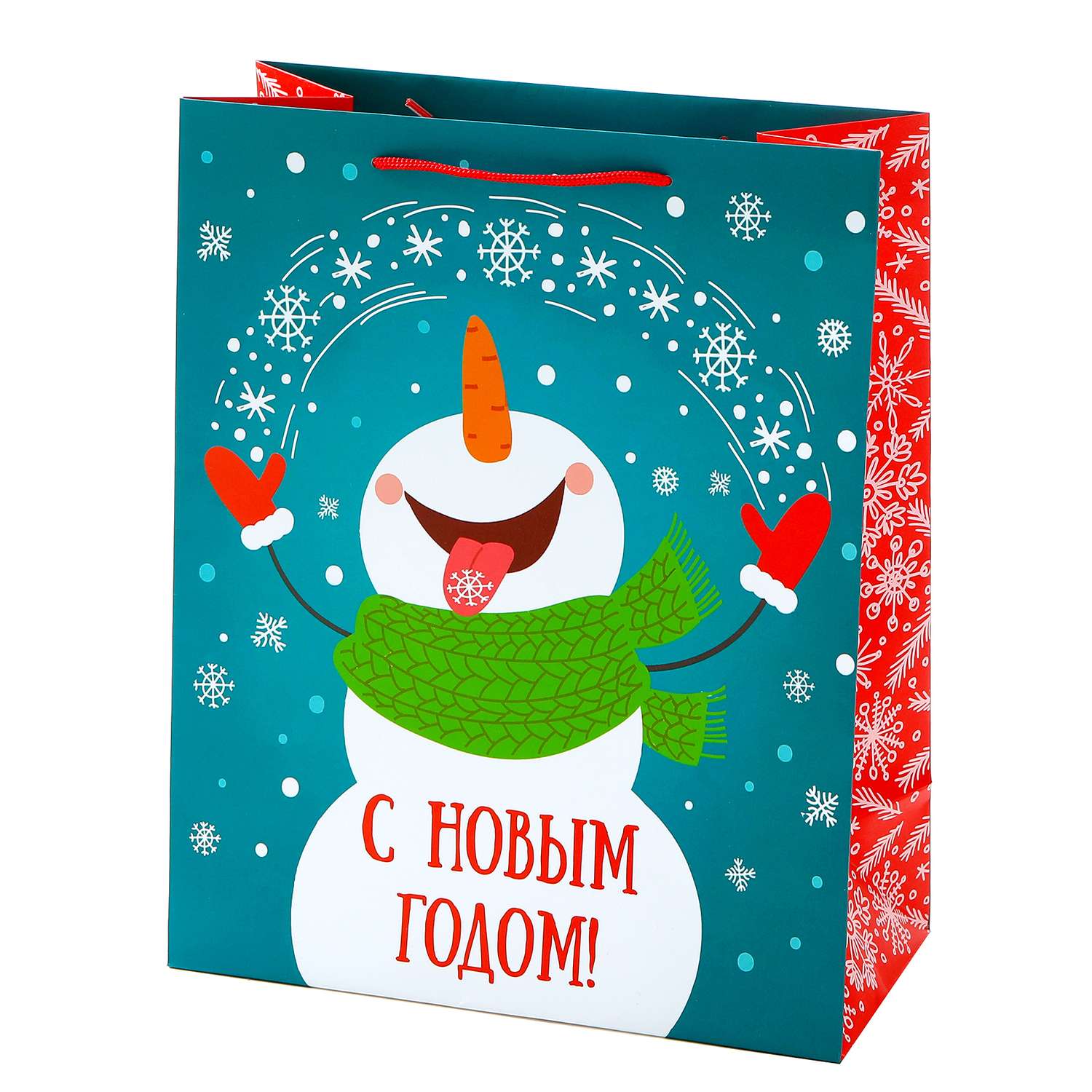 Пакет подарочный Феникс Презент Новый год 26*32.4*12.7см 140 г/м2 81081 - фото 1
