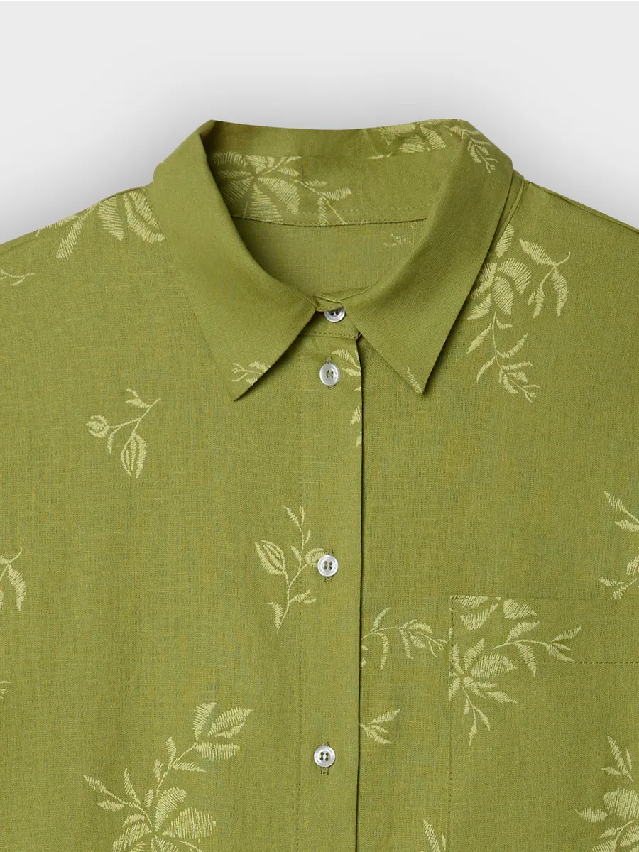 Рубашка Mark Formelle (Марк Формэль) 502985-1/цветы на оливковом - фото 8