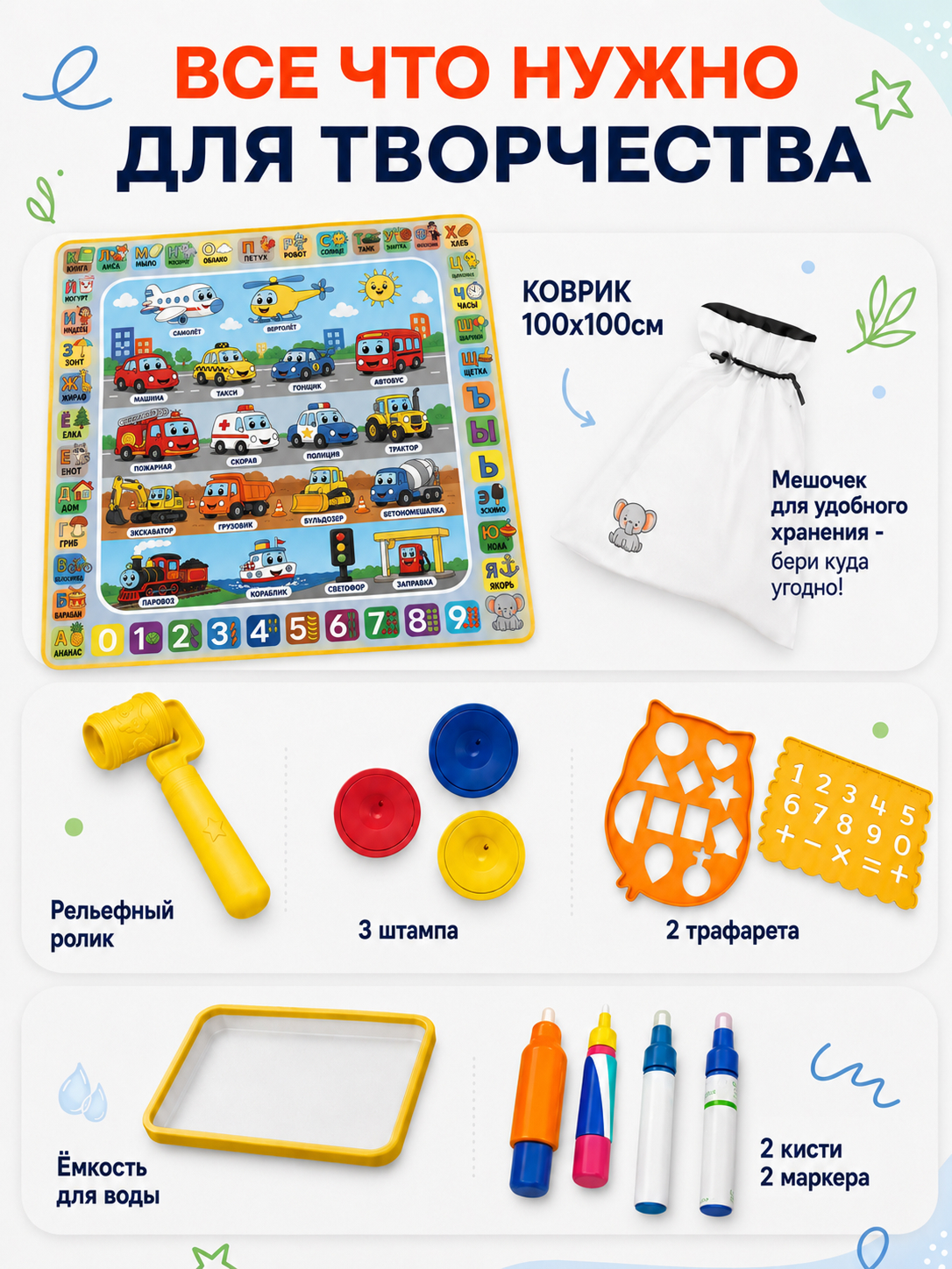 Акварисование ИнтеллектУм Коврик Транспорт - фото 2