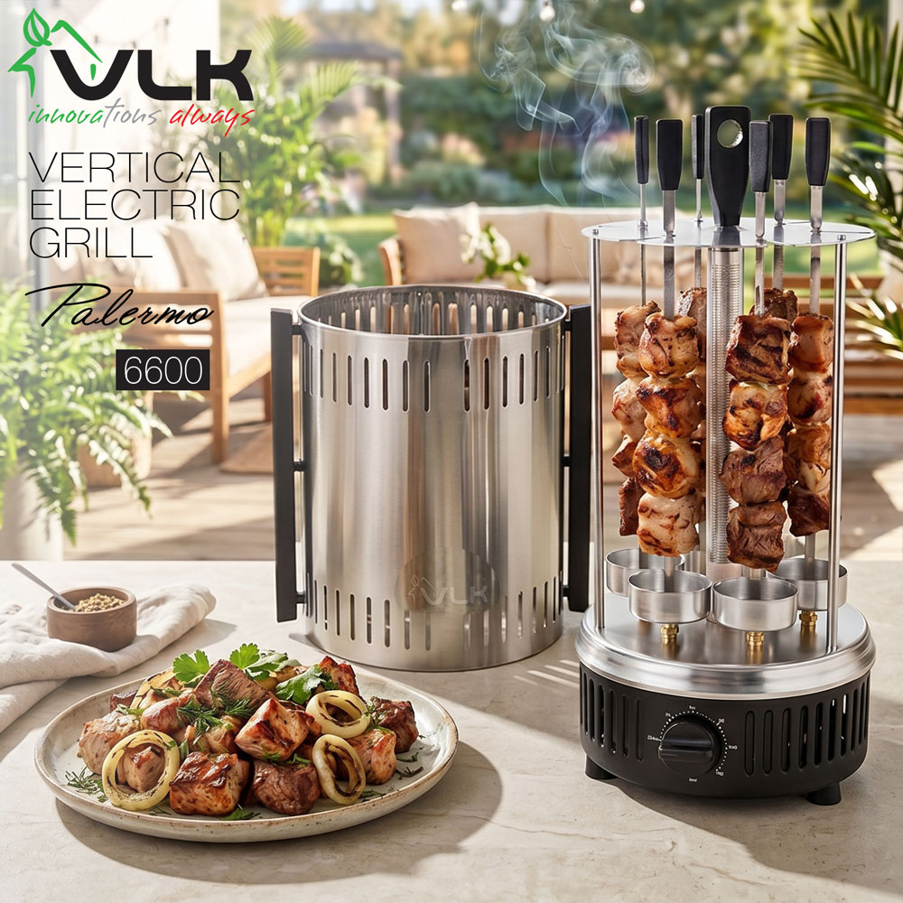 Изображение товара Электрошашлычница VLK Palermo-6600 с автоматическим вращением и таймером