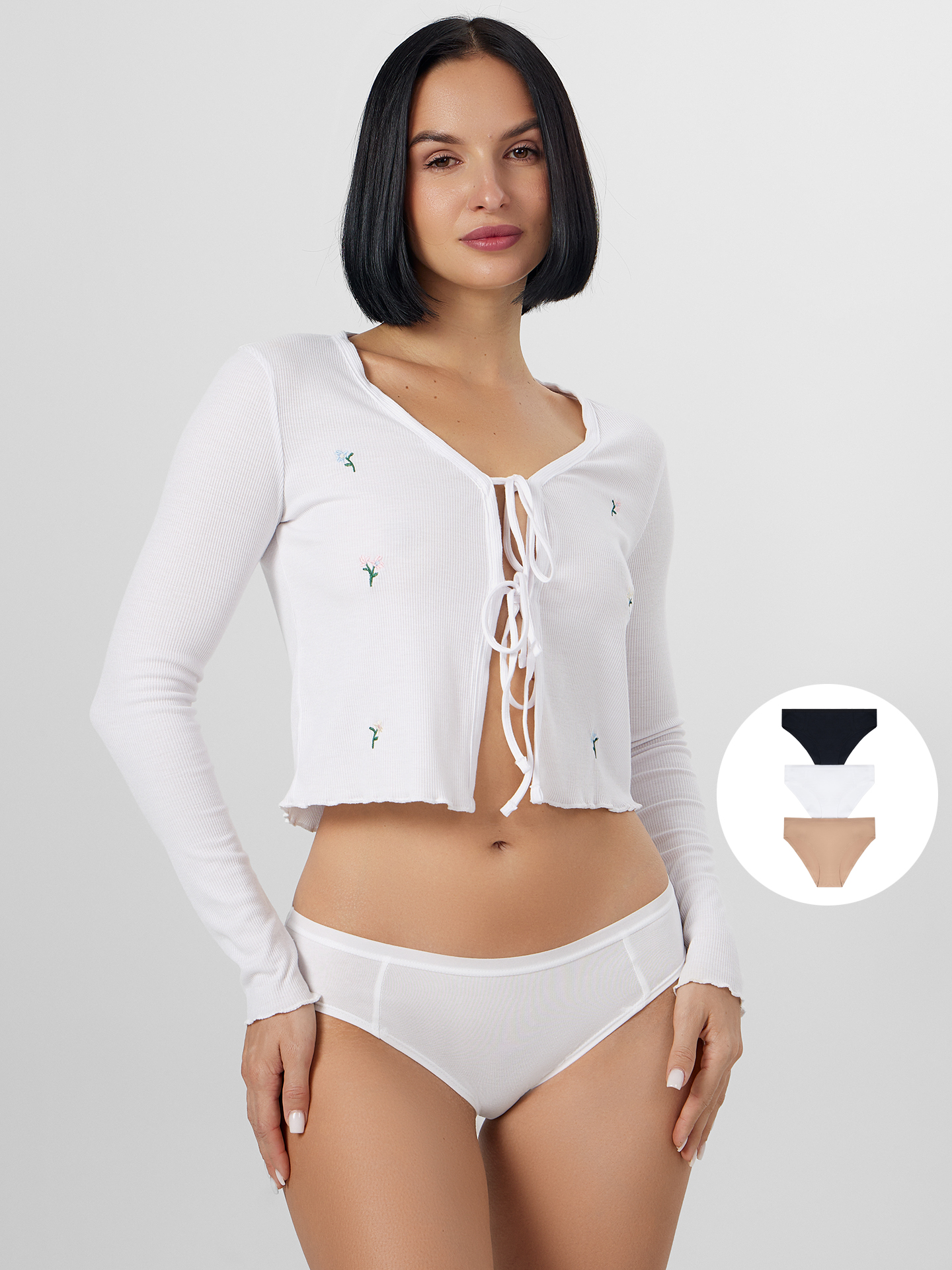 Трусы 3 шт Mark Formelle (Марк Формэль) 412246H-3/белый +телесный +черный - фото 1