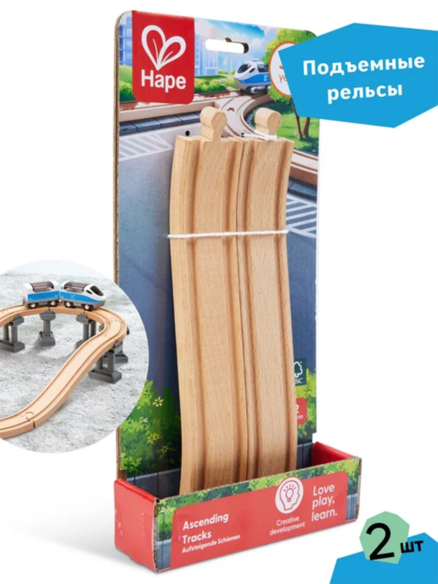 Изображение товара Дополнительные элементы Hape для железной дороги многоуровневые подъёмные рельсы для детей