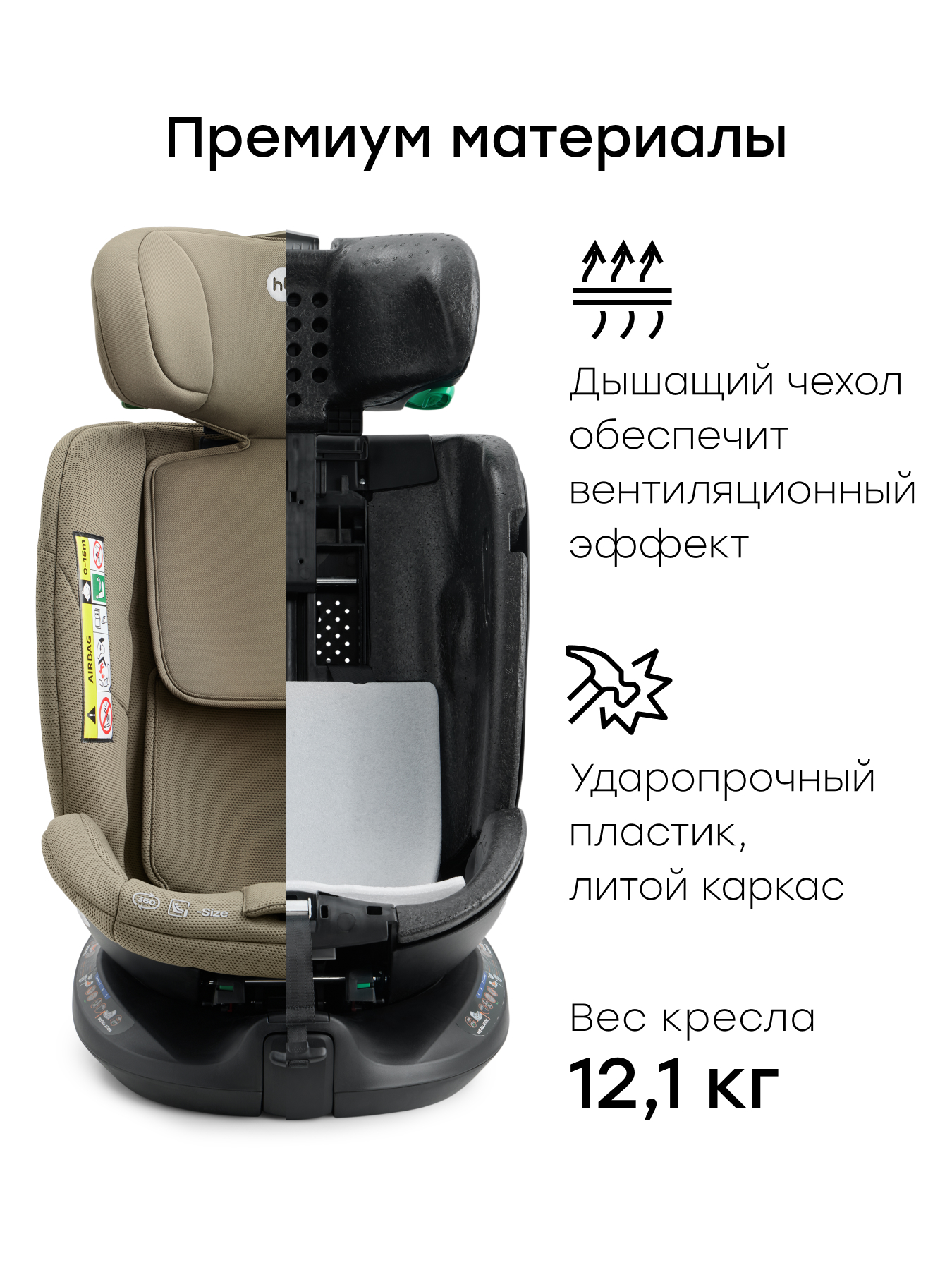 Автокресло Happy Baby Kidster Isofix 0+/1/2/3 (0-36 кг) зеленый - фото 8