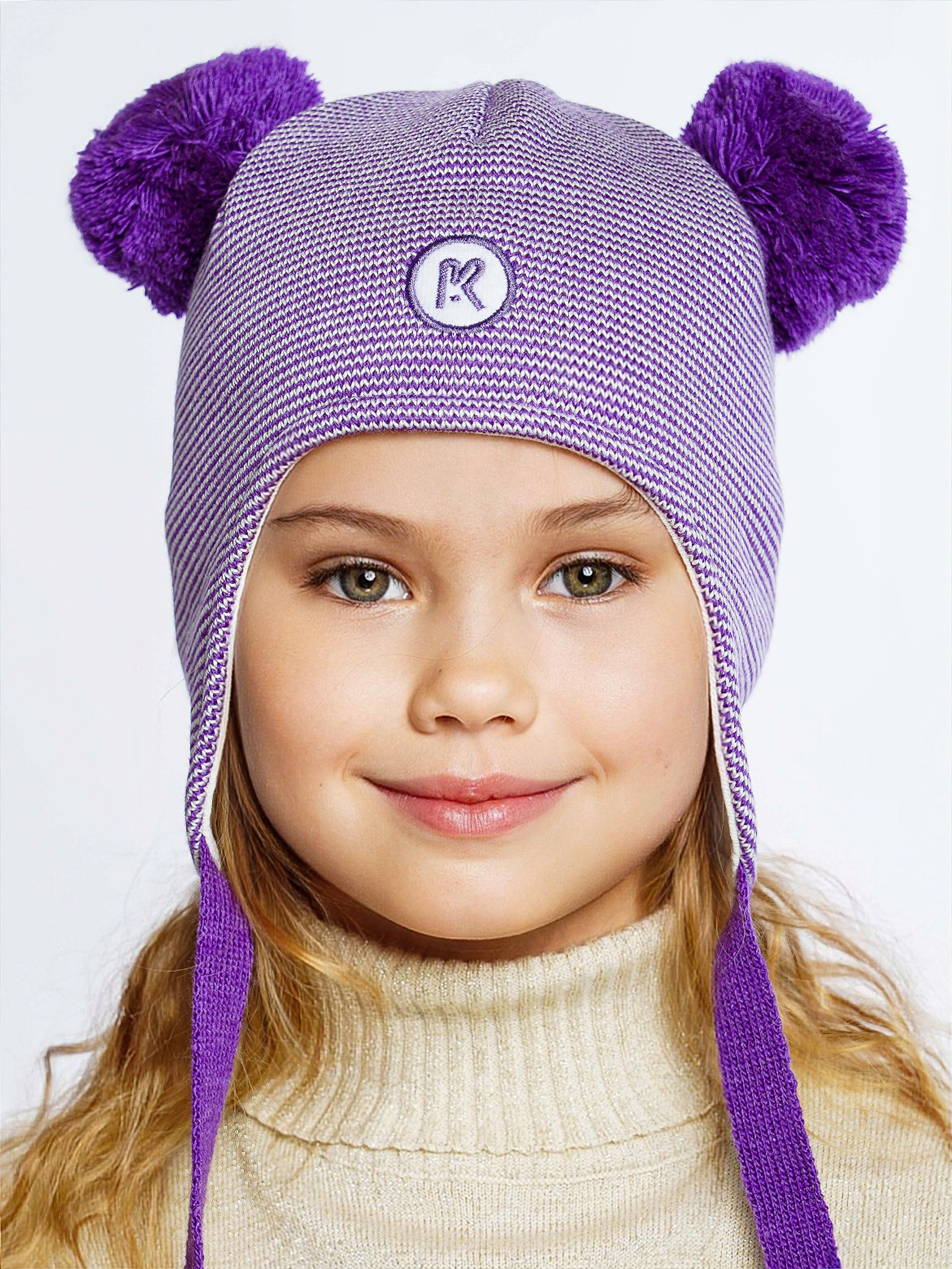 Шапка ПриКиндер M3-1957 Цвет: сиреневый/молоко - фото 11