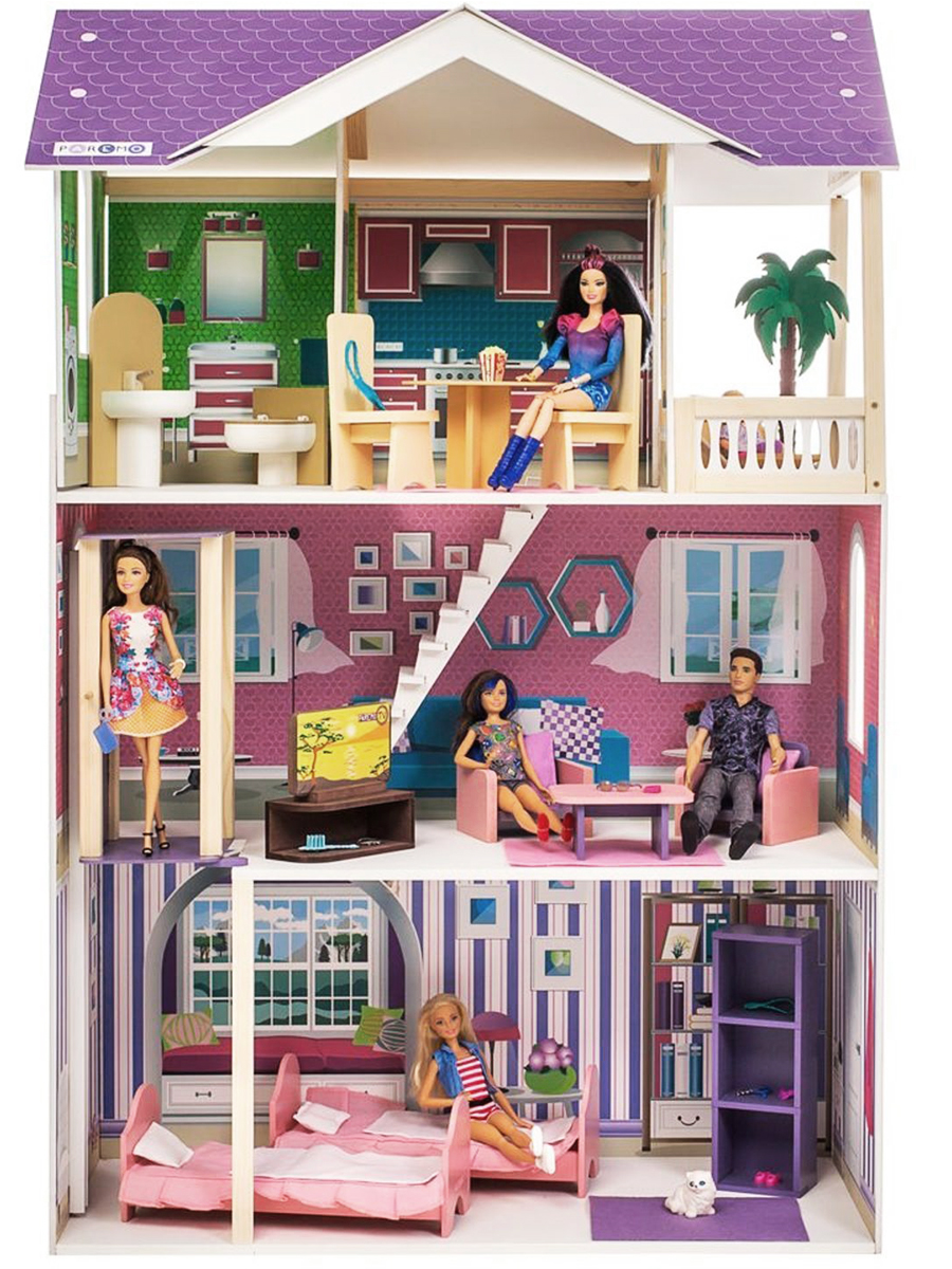 Домик для кукол PAREMO 121 см с мебелью PD318-14 - фото 3