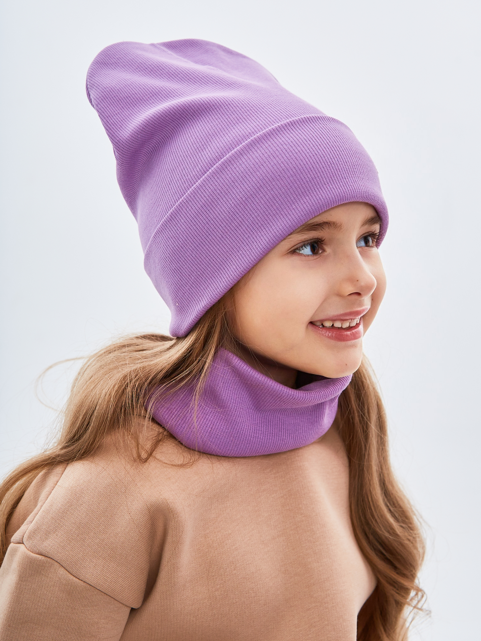 Шапка и снуд NYCkids NYC-H-70-KashOtvG-Lilac - фото 9