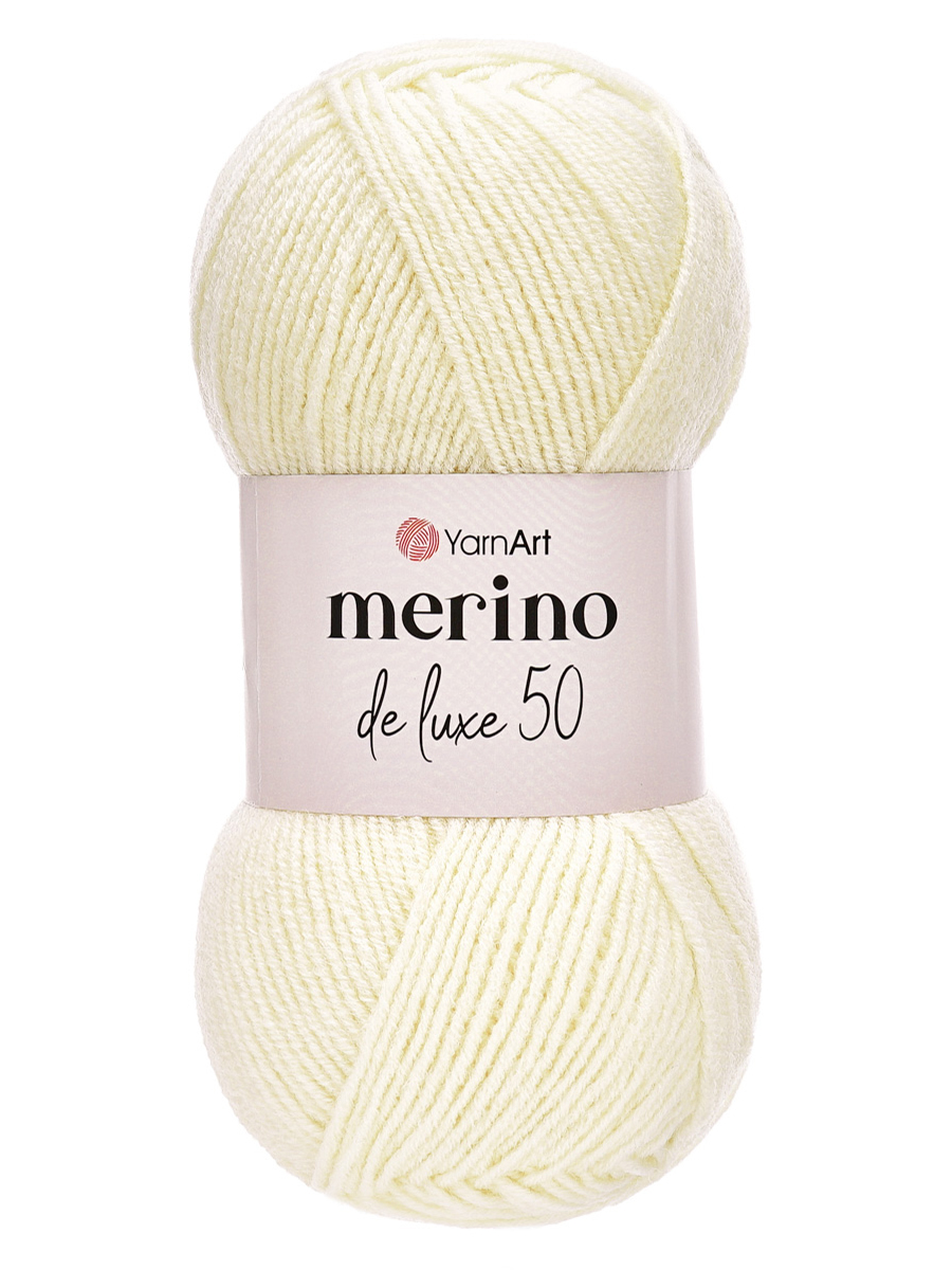 Пряжа YarnArt Merino de Lux полушерстяная 100 г 280 м 502 молочный 5 мотков - фото 3