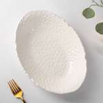 Блюдо сервировочное Dolce Ceramo керамическое овальное «Воздушность» 1 л цвет белый