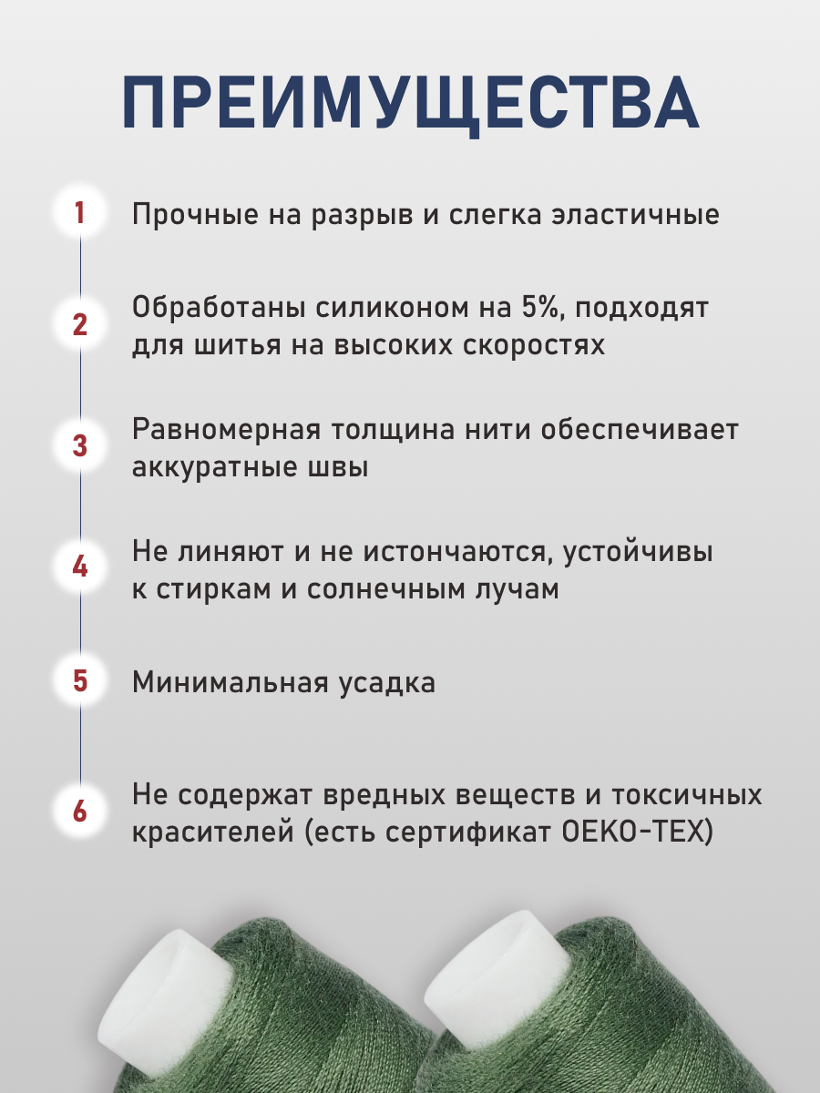 Нитки для шитья 40/2 Bestex 10шт цв 149 - фото 3