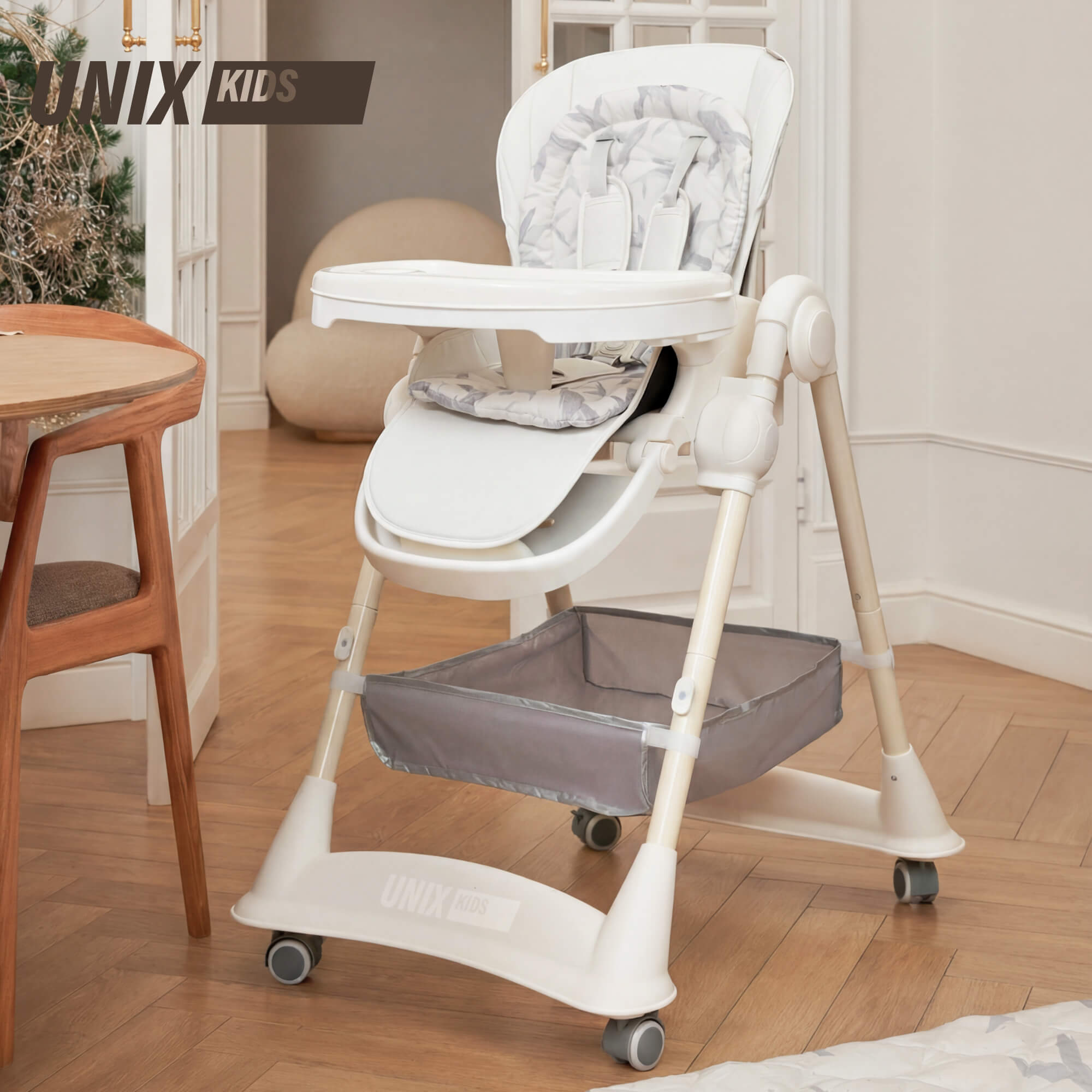 Стульчик для кормления UNIX Kids Ocean белый - фото 1