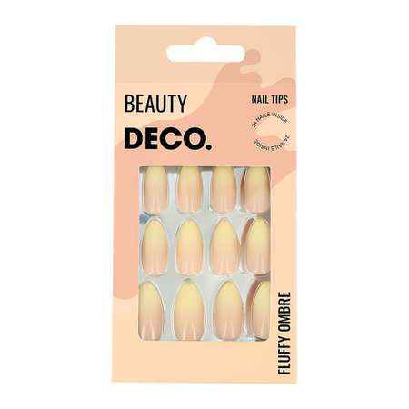 Накладные ногти DECO. Fluffy ombre peach 24 шт + клеевые стикеры 24 шт