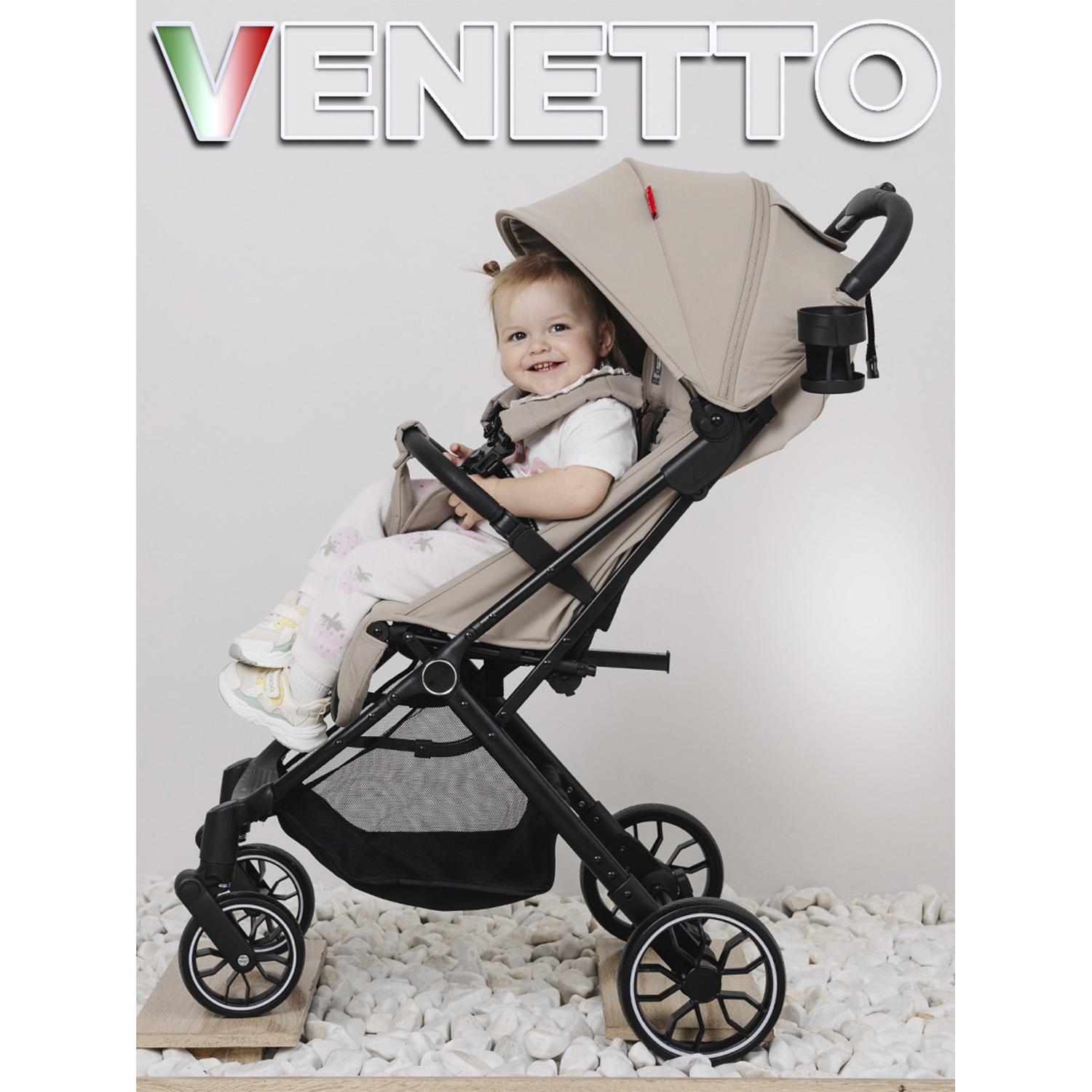 Коляска прогулочная BabyCare Venetto Бежевый бежевый - фото 18