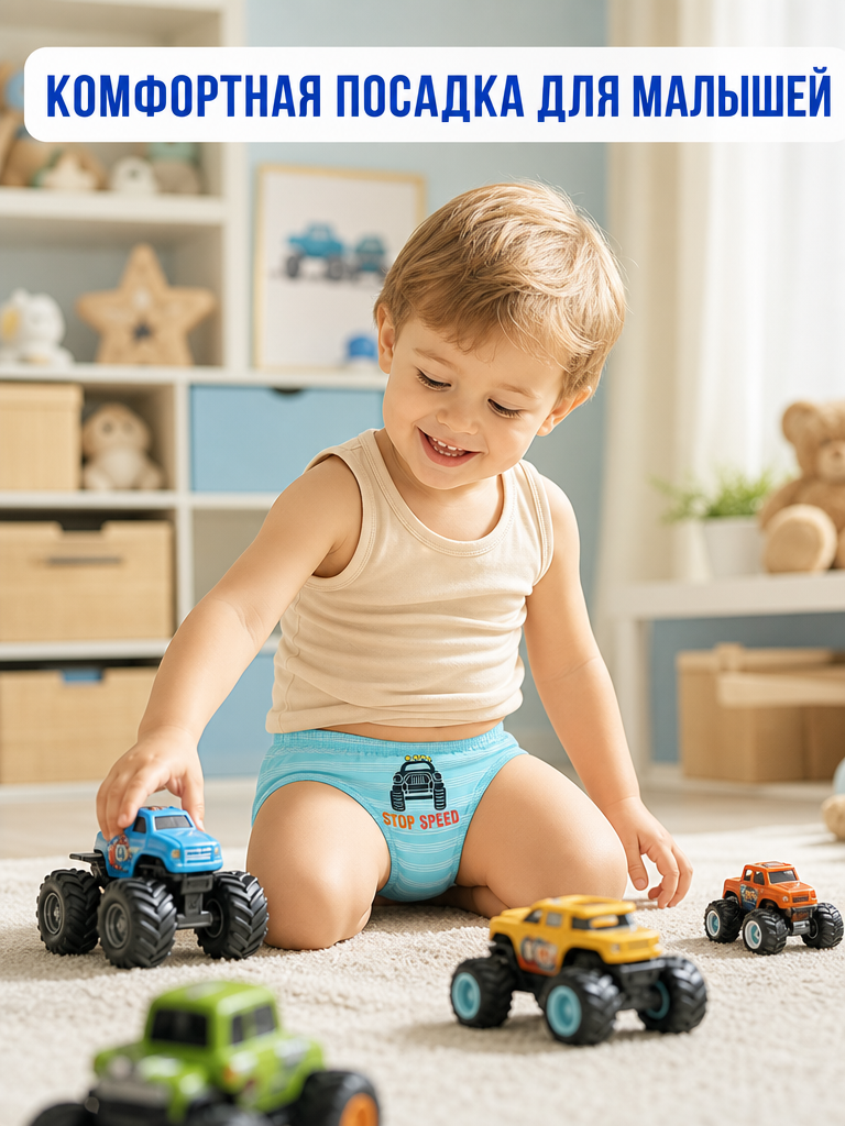 Трусы 5 шт Bambooland Pantie-Monstertruck - фото 6