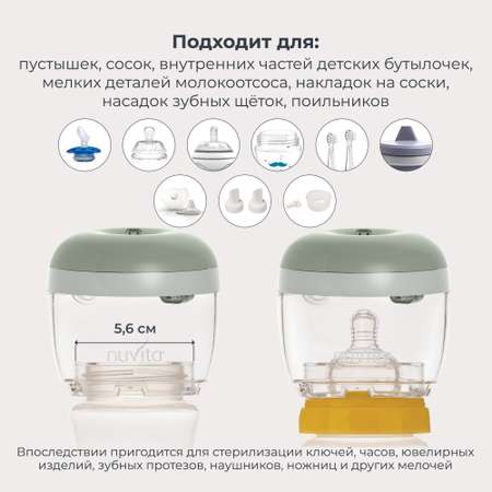 Стерилизатор для бутылочек и сосок Nuvita MellyPlus 2 ультрафиолетовый, портативный