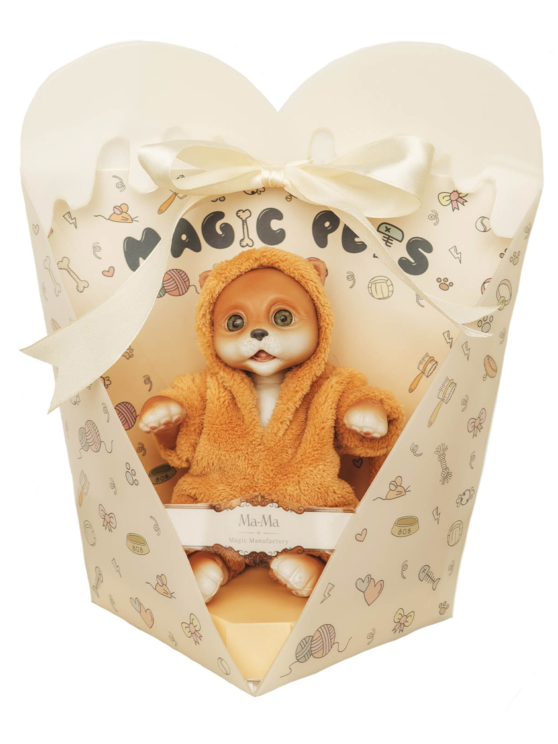 Кукла мини Magic Manufactory Magic Pets Кот реборн рыжий высота 19 см 4631175965854 - фото 6