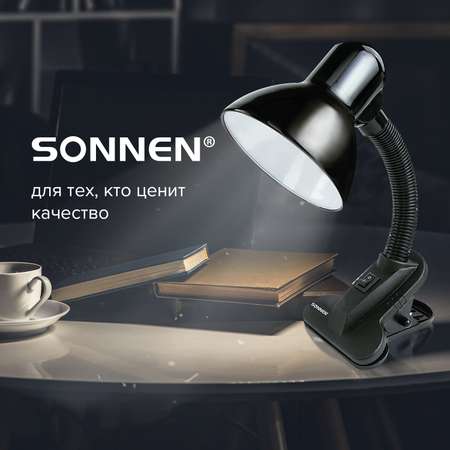 Лампа настольная Sonnen светодиодная на прищепке черный
