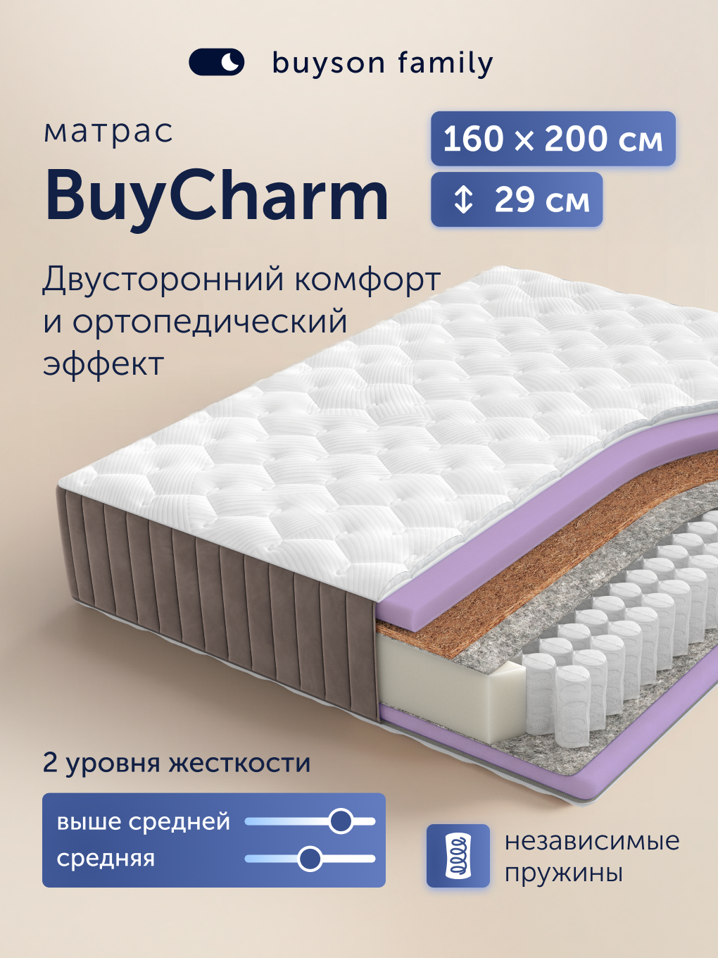 Матрас buyson BuyCharm 160х200 - фото 1