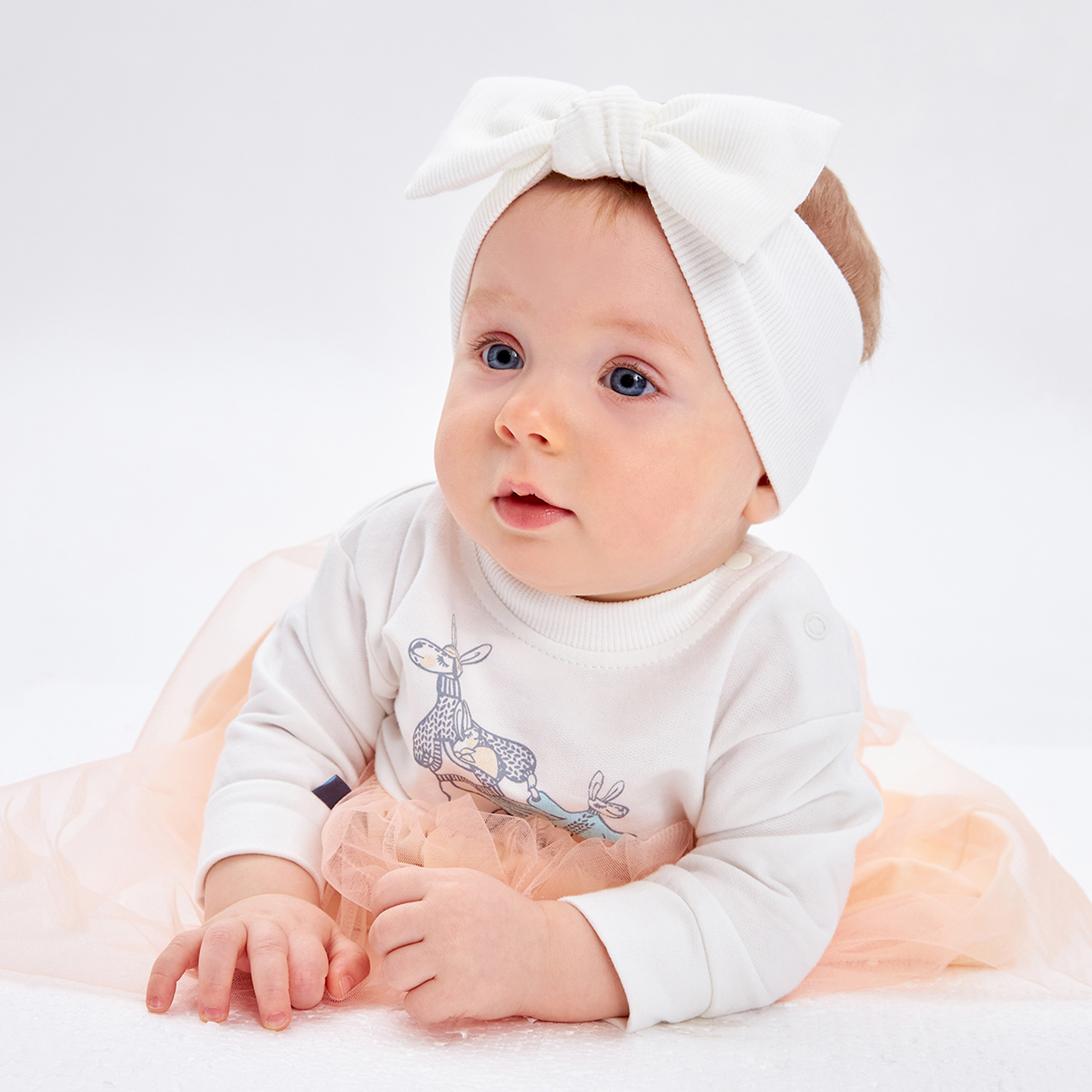 Повязка 2 шт Lucky Child 138-93/молочный/розовый/0-2 - фото 5