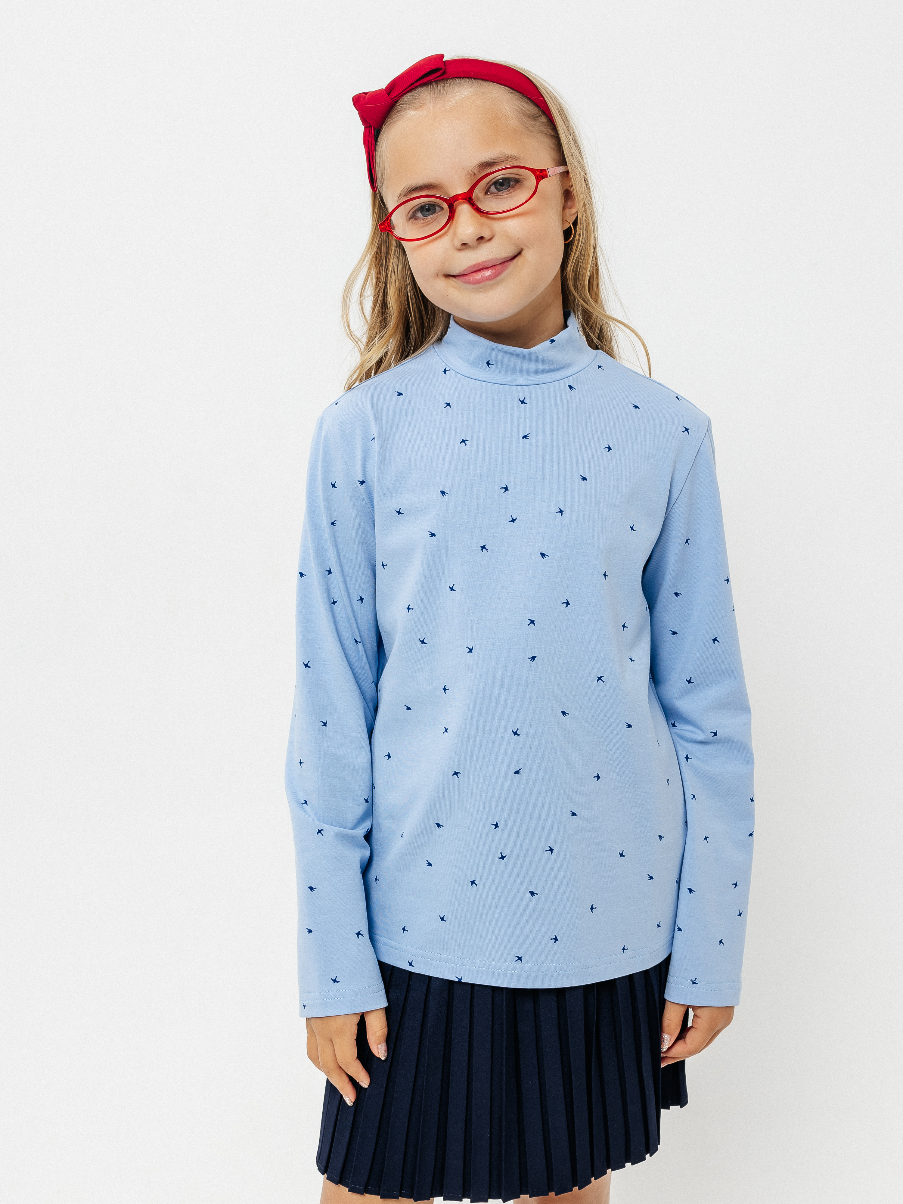 Водолазка Селтекс Ю_ДК68 голубой/ласточки синий - фото 1
