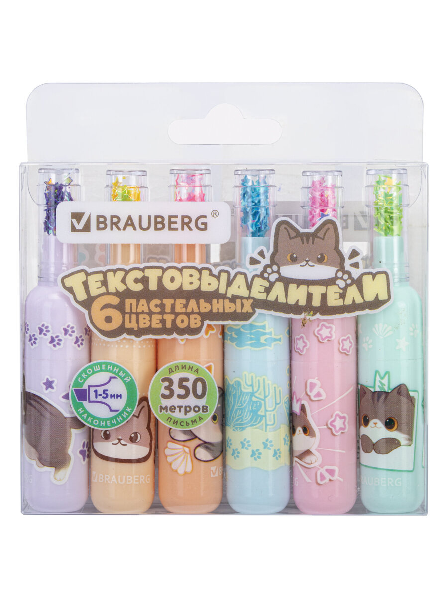Текстовыделители Brauberg 6 шт. - фото 4