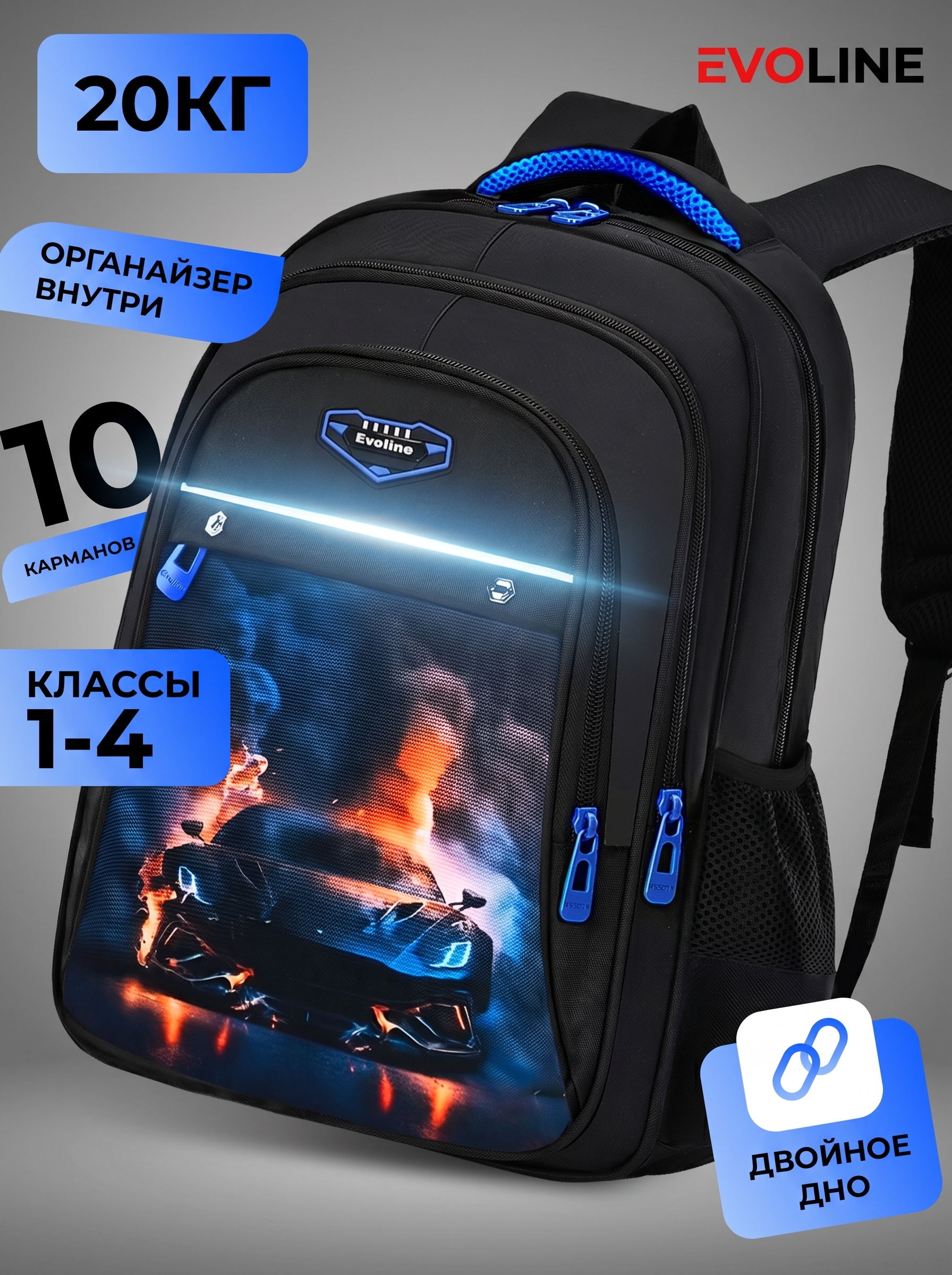 Рюкзак Evoline Машина в дыму - фото 21