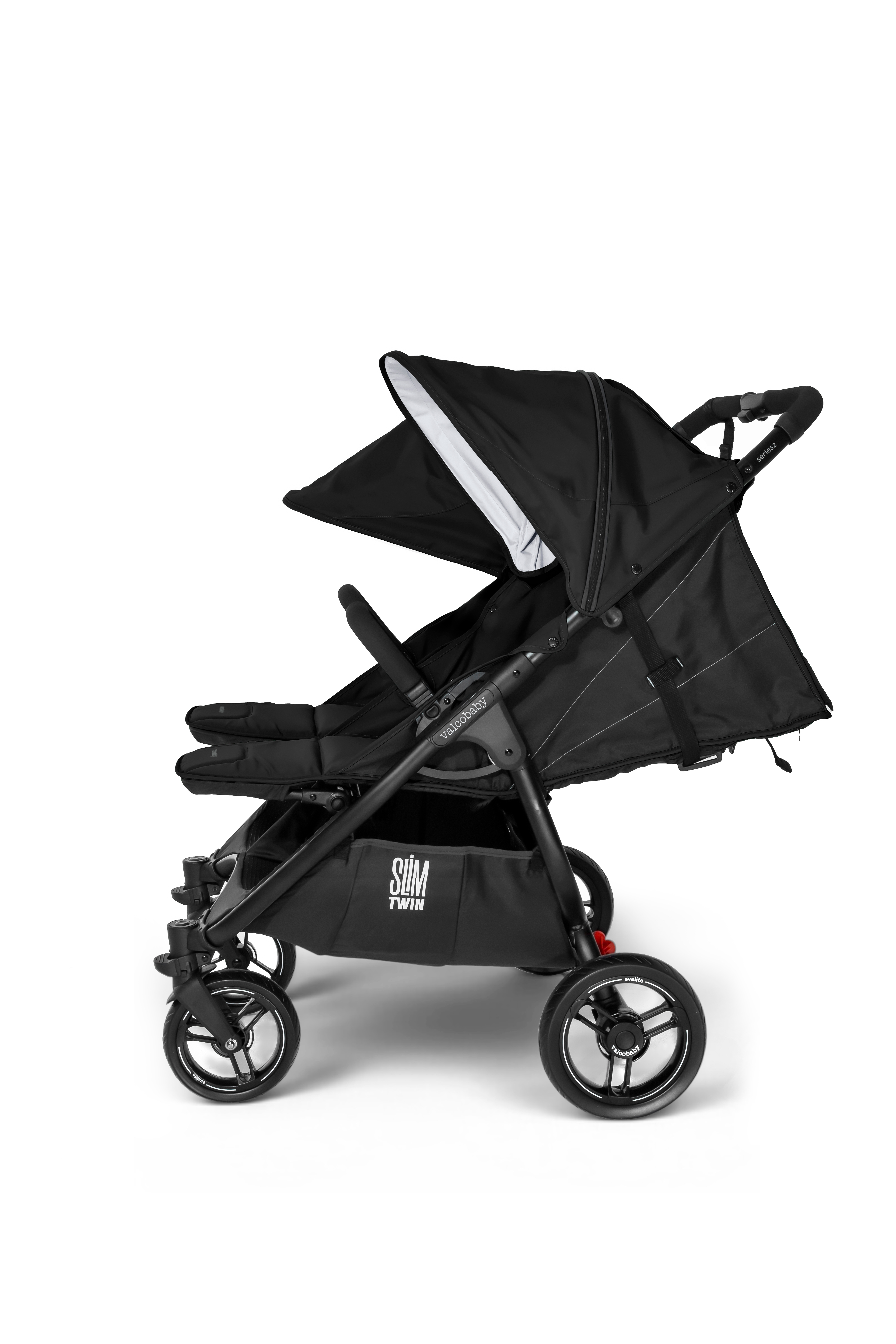Коляска прогулочная для двойни Valco baby черный - фото 4