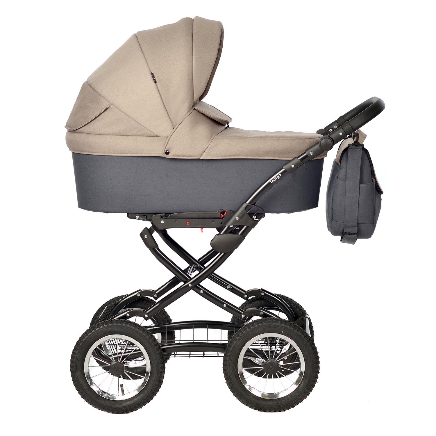 Коляска люлька Indigo Blues Classic 04 бежевый - фото 2
