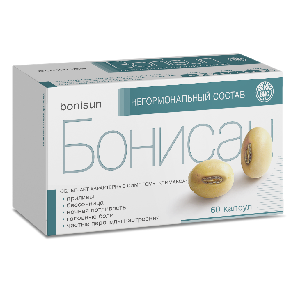 БАД Бонисан для снижении симптомов климакса капсулы 0,46г N60 - фото 3