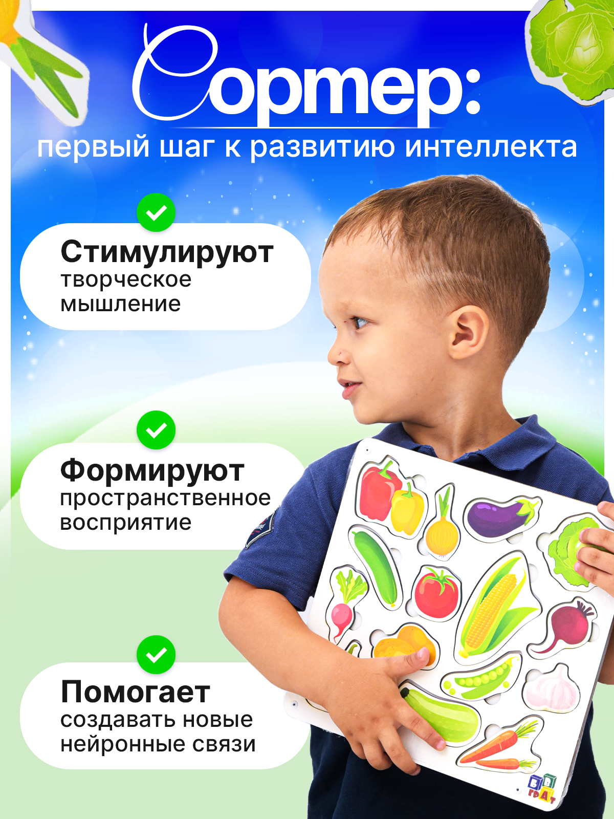 Игрушка ГРАТ сортер Овощи - фото 6