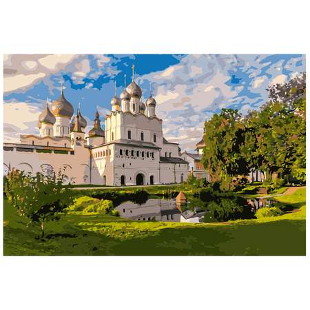 Картина по номерам Рыжий кот Ростовский Кремль