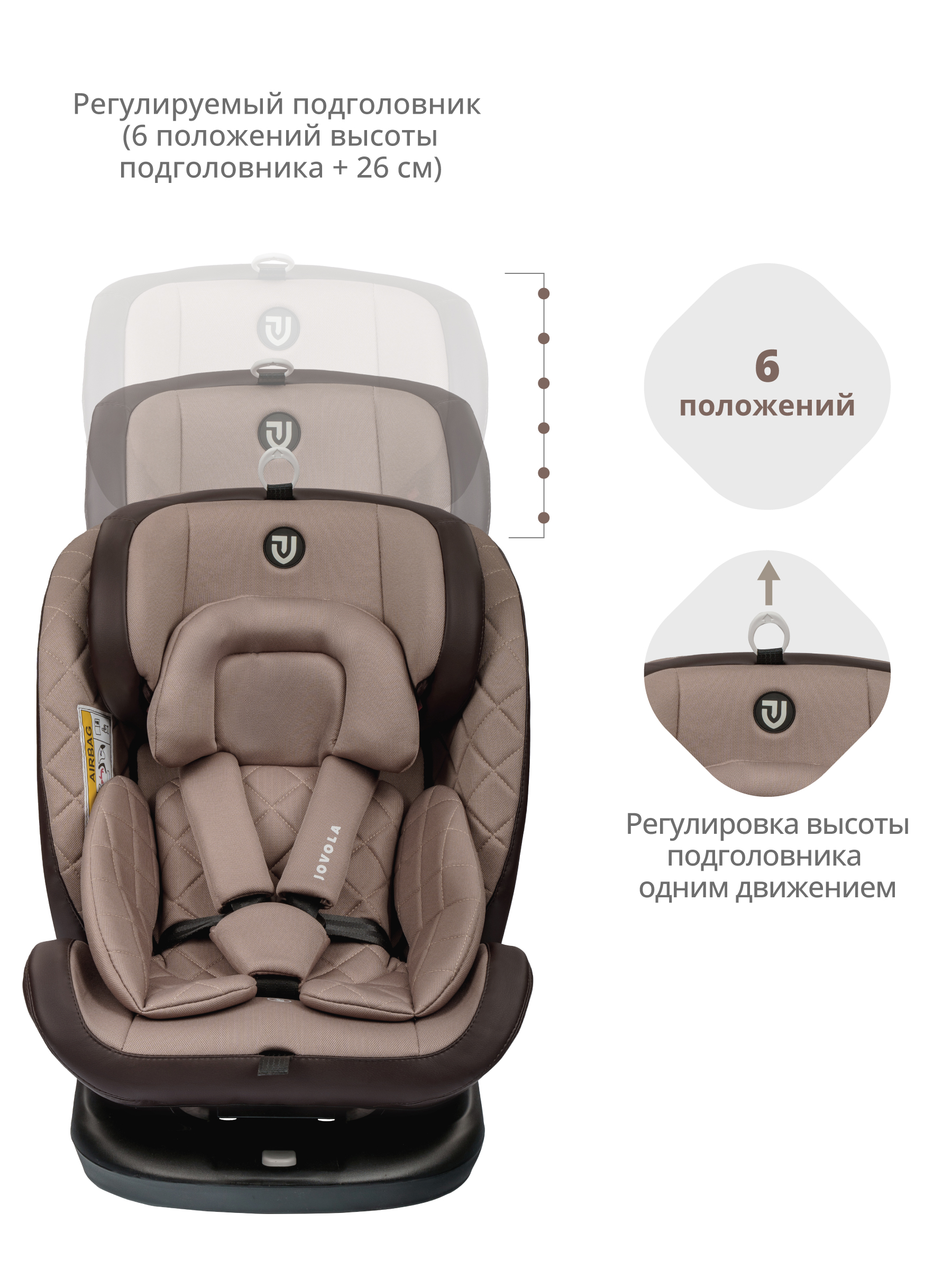 Автокресло Indigo Fuller Isofix 0+/1/2/3 (0-36 кг) бежевый - фото 10