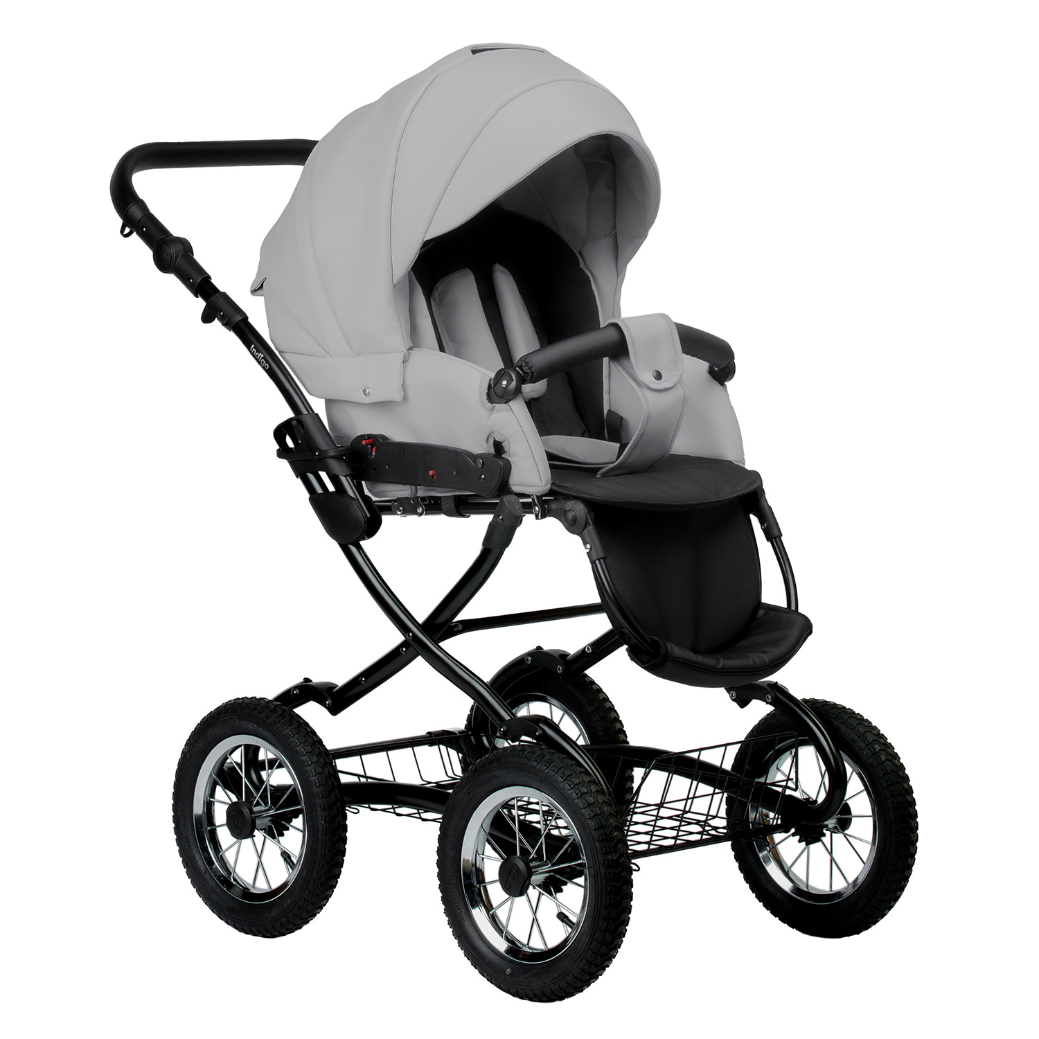 Коляска 2в1 Indigo Barbara Eco 04 кожа серый - фото 3